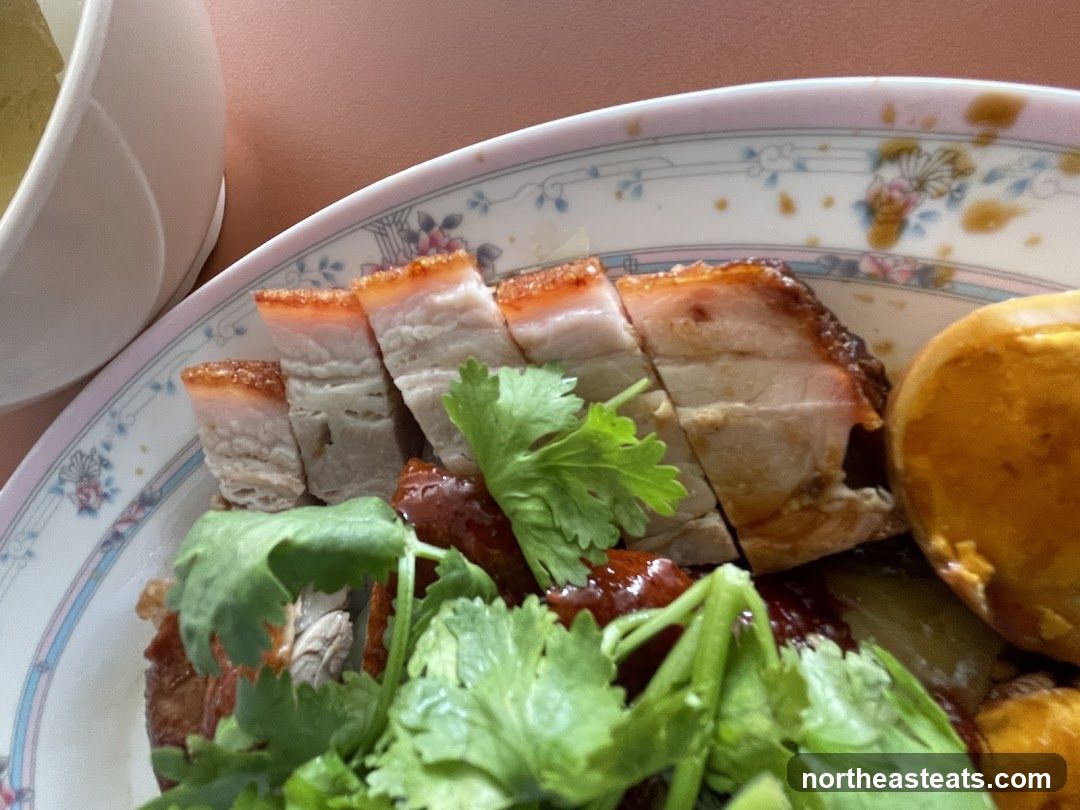 Roasted Pork Belly with Egg and Greens