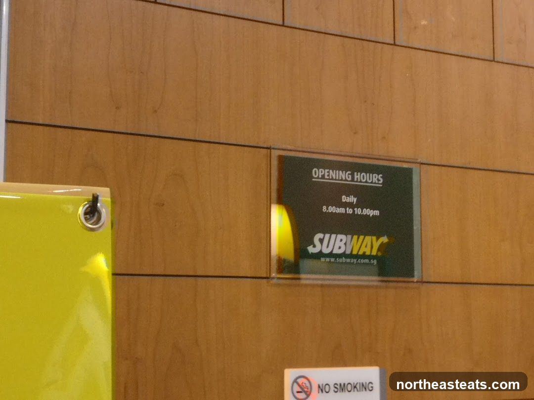 Subway Opening Hours Sign