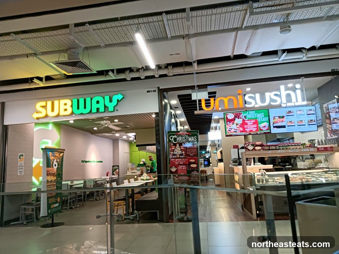 Subway and Umi Sushi Storefronts