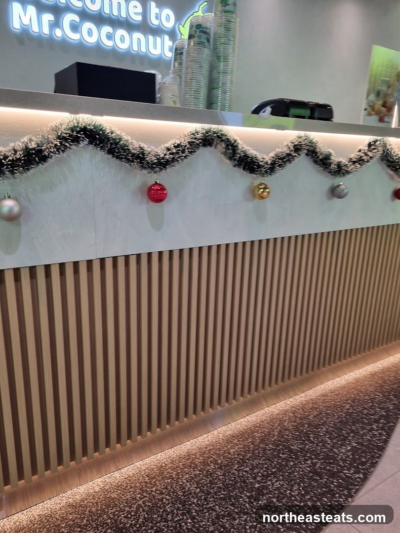 Counter with Christmas Decorations