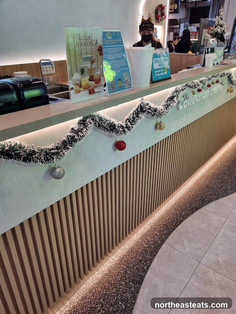 Counter with Christmas Decorations