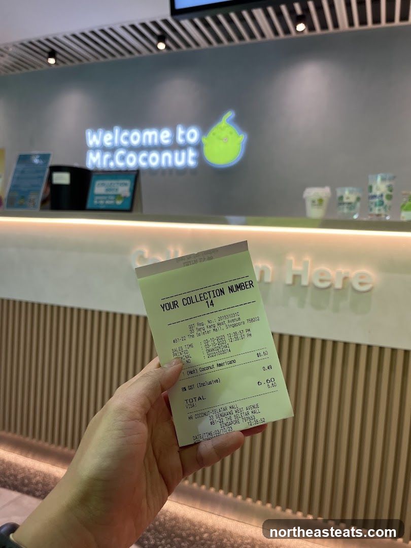 Receipt from Mr.Coconut