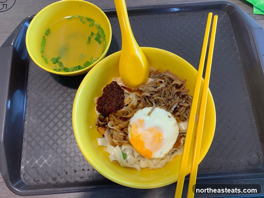 Noodles with Fried Egg and Anchovies