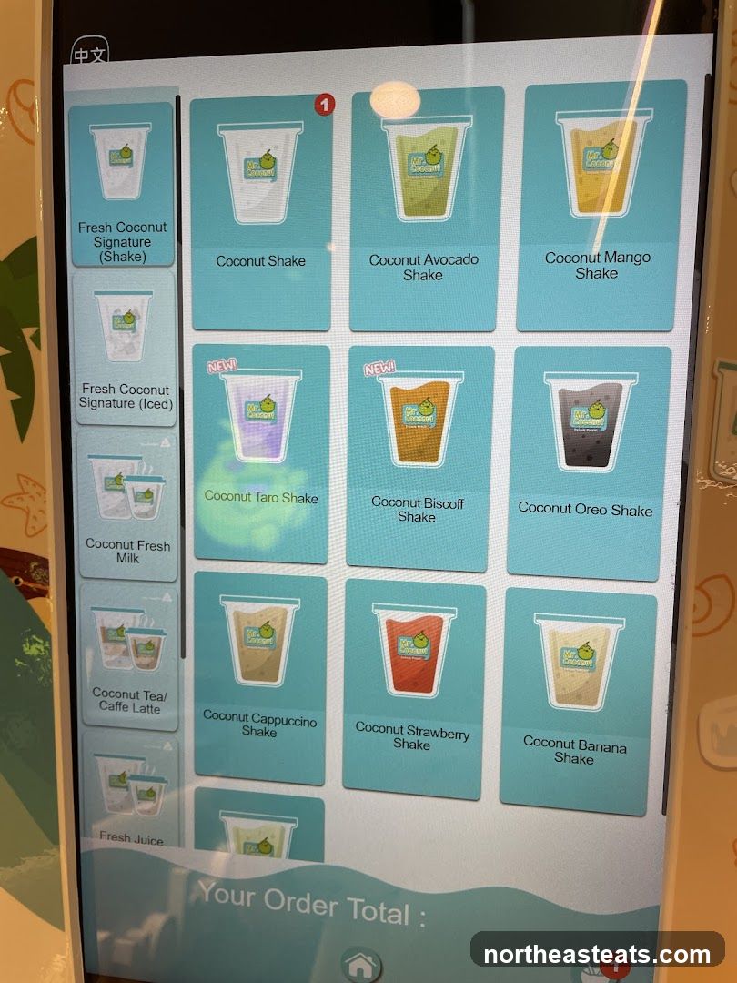 Mr. Coconut Menu