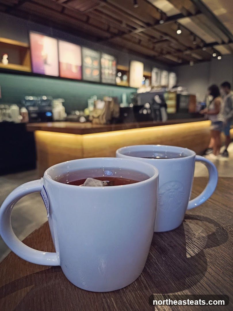 Two Mugs of Tea at Starbucks