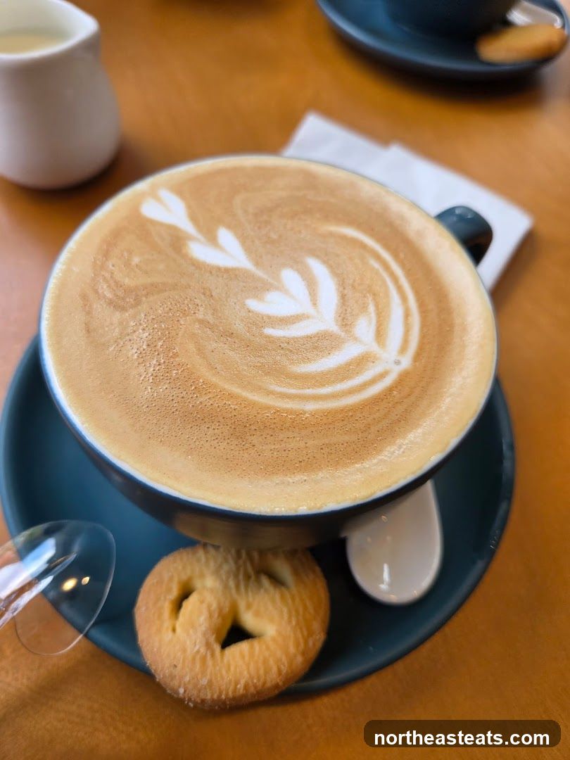Latte with Art and Cookie