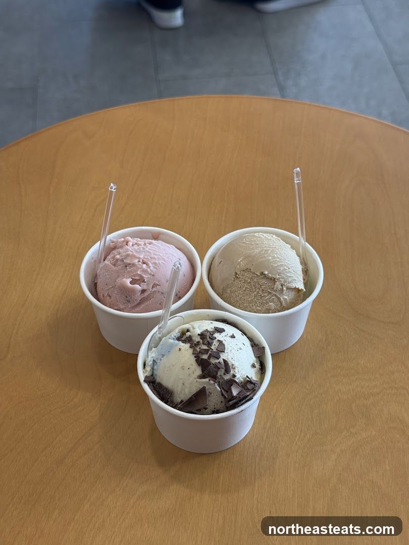 Three cups of gelato