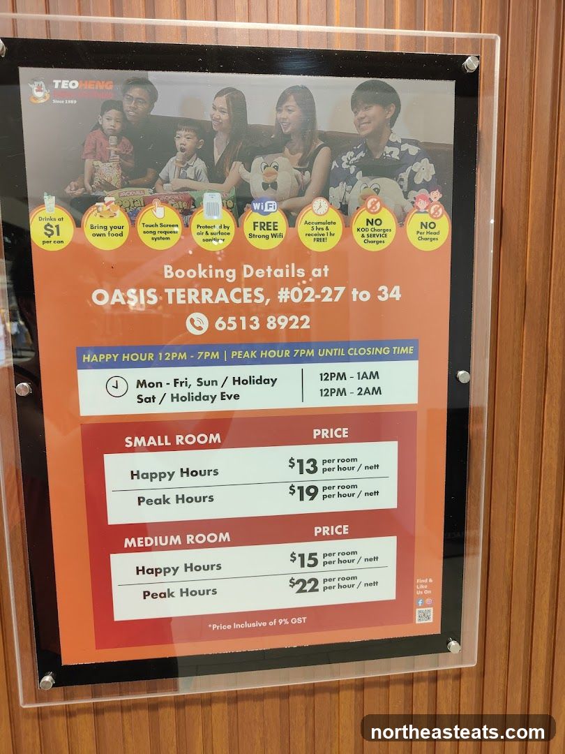 Teo Heng KTV Studio Pricing