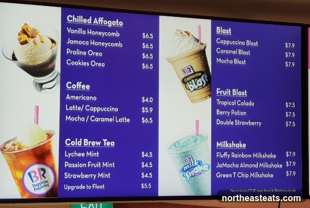Baskin Robbins Menu