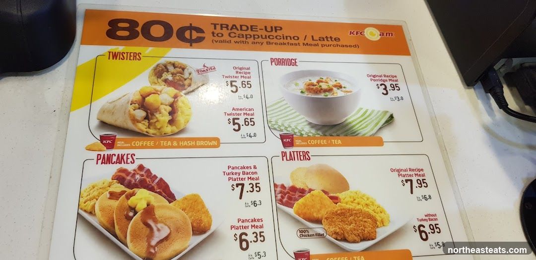 KFC a.m. Breakfast Menu