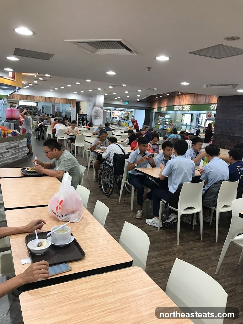 Food court with diners