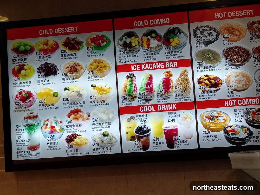 Cold Dessert, Cold Combo, Ice Kacang Bar, Cool Drink, Hot Dessert, Hot Combo