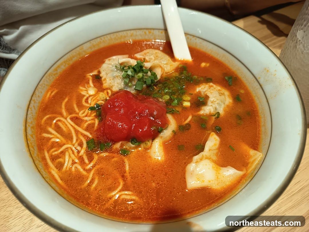 Spicy Noodle Soup with Dumplings