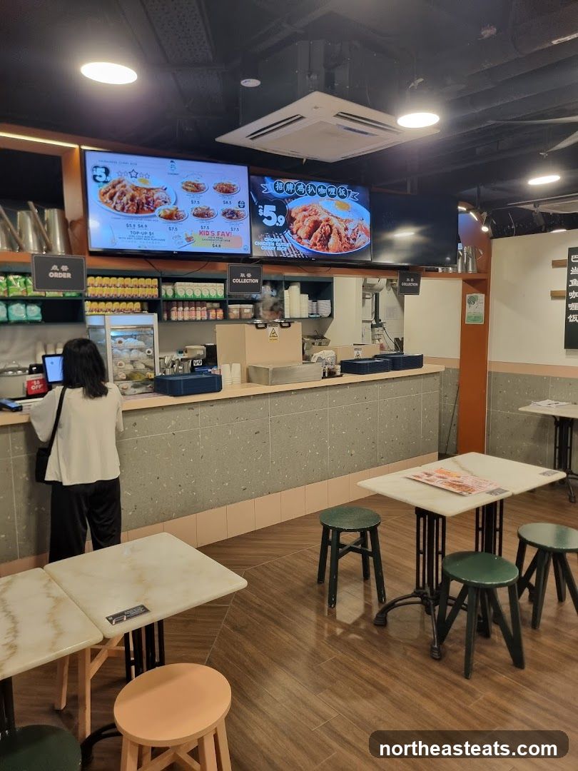 Restaurant Interior with Digital Menu Boards