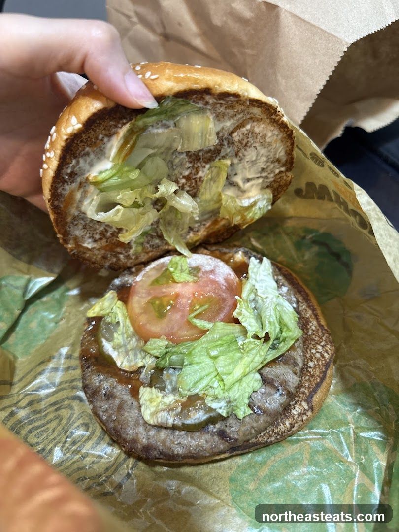 Burger with lettuce and tomato
