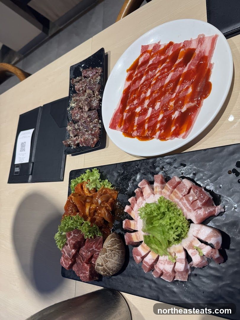 Assortment of Raw Meats and Vegetables