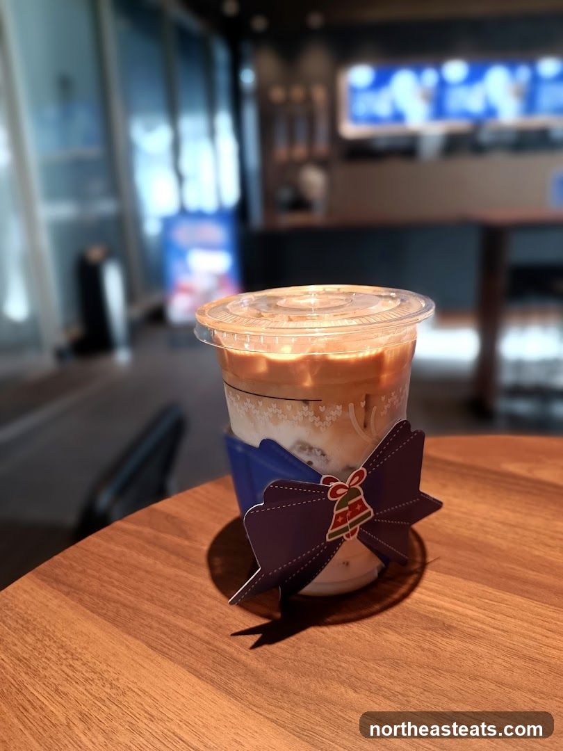 Iced Coffee with Festive Sleeve