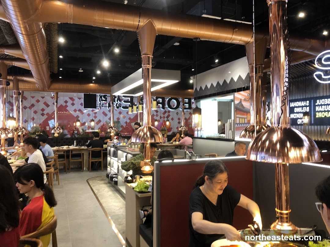 Restaurant Interior with Barbecue Grills