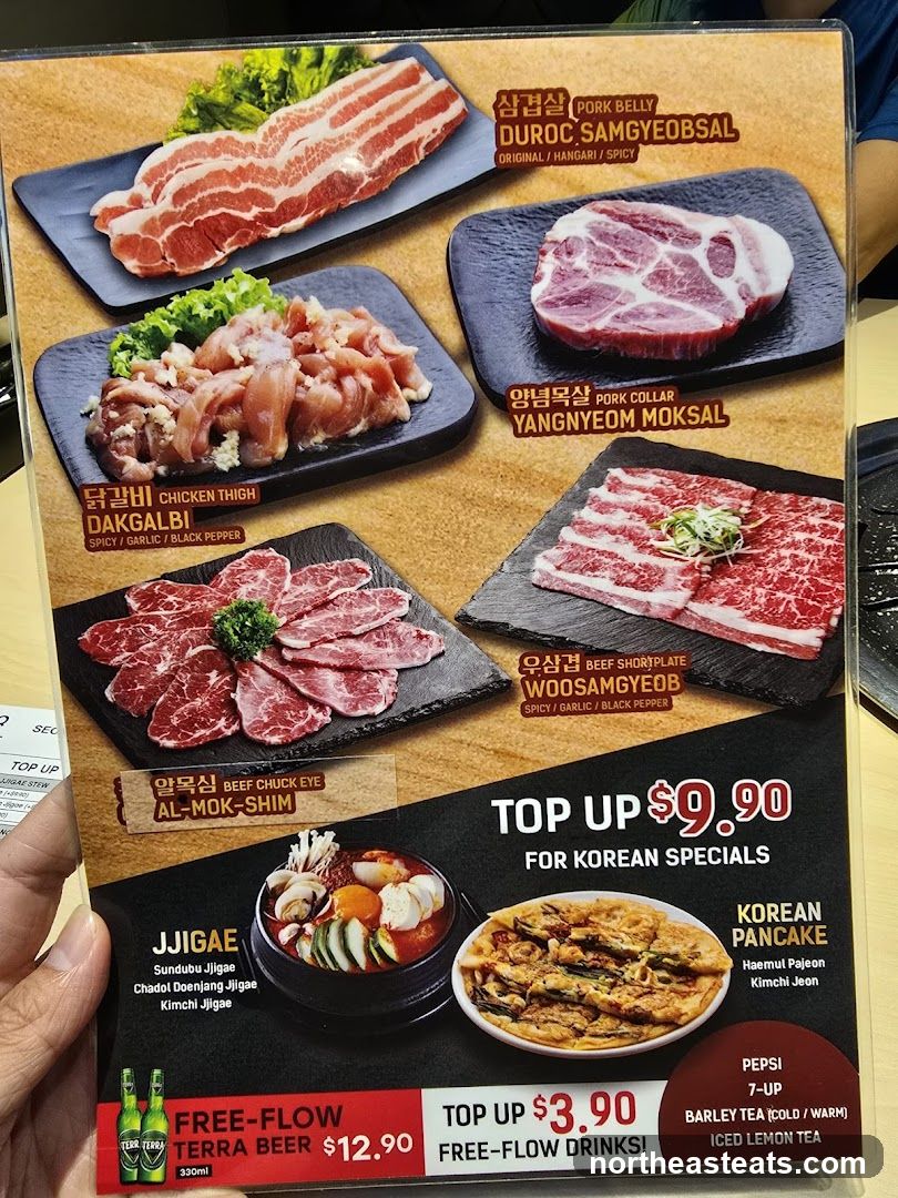 Korean BBQ Menu