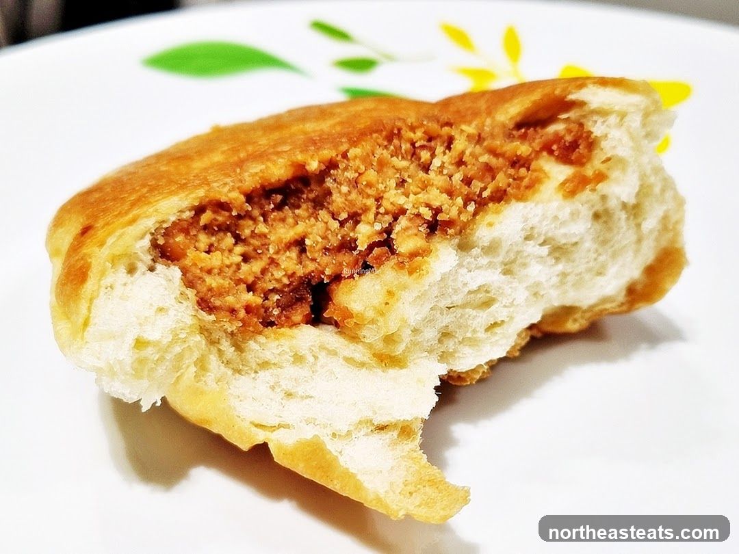 Close-up of a filled pastry