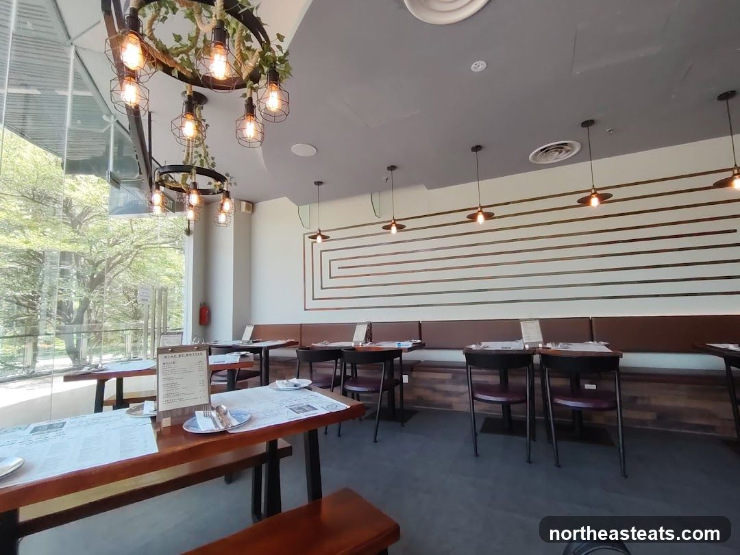 Restaurant Interior with Modern Lighting