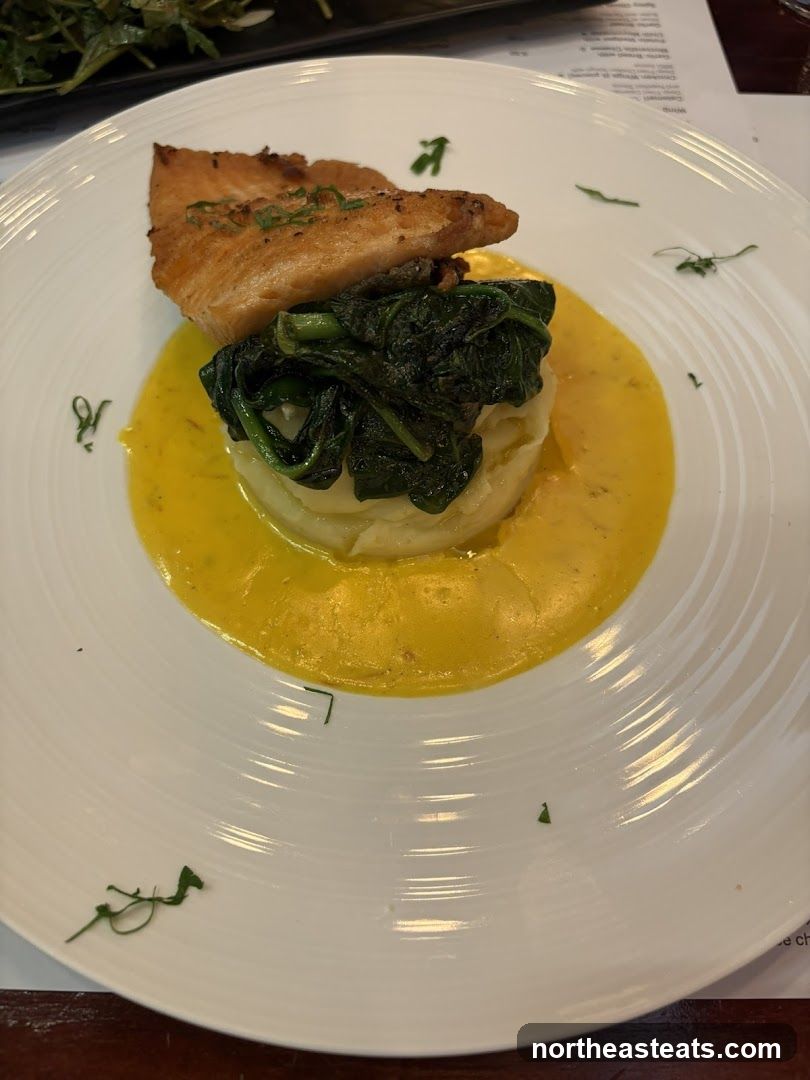 Salmon with Mashed Potatoes and Spinach