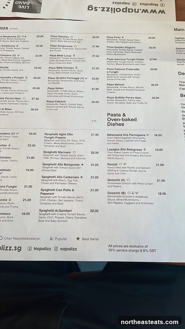 Napolizz Menu