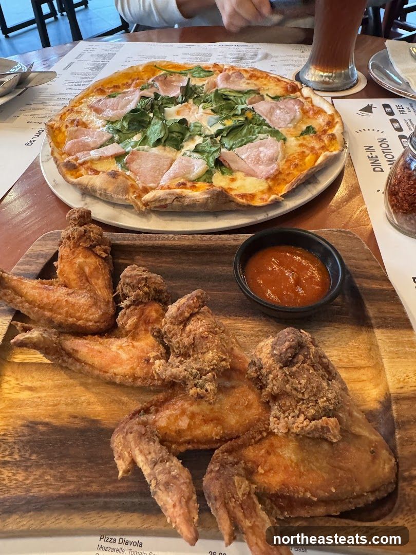 Pizza and Fried Chicken Wings