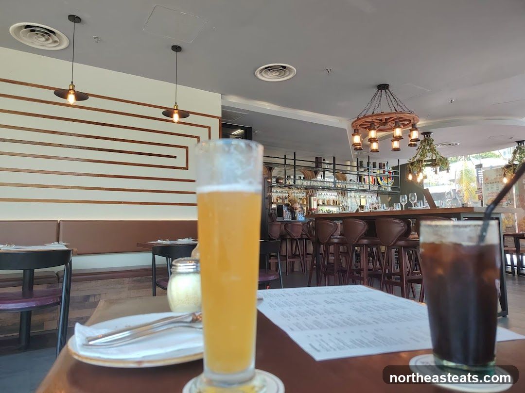 Restaurant Interior with Drinks and Menu