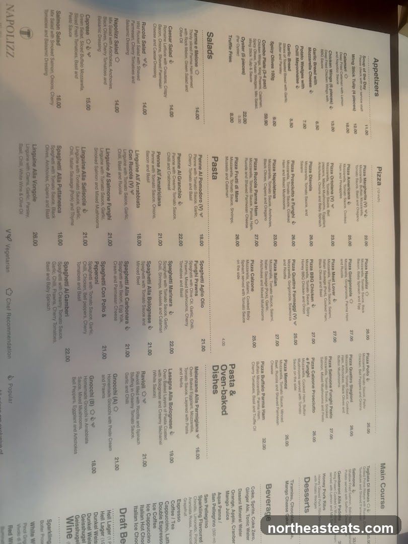 NAPOLIZZ Menu