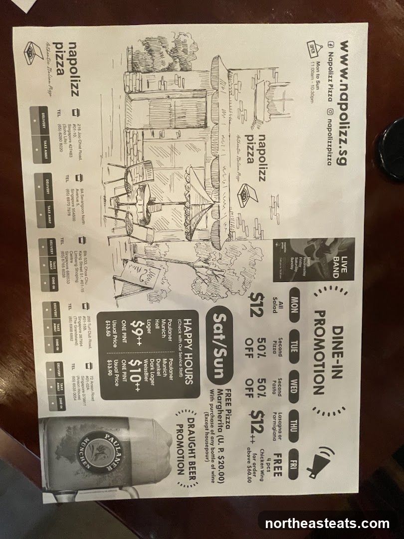 Napolizz Pizza Menu
