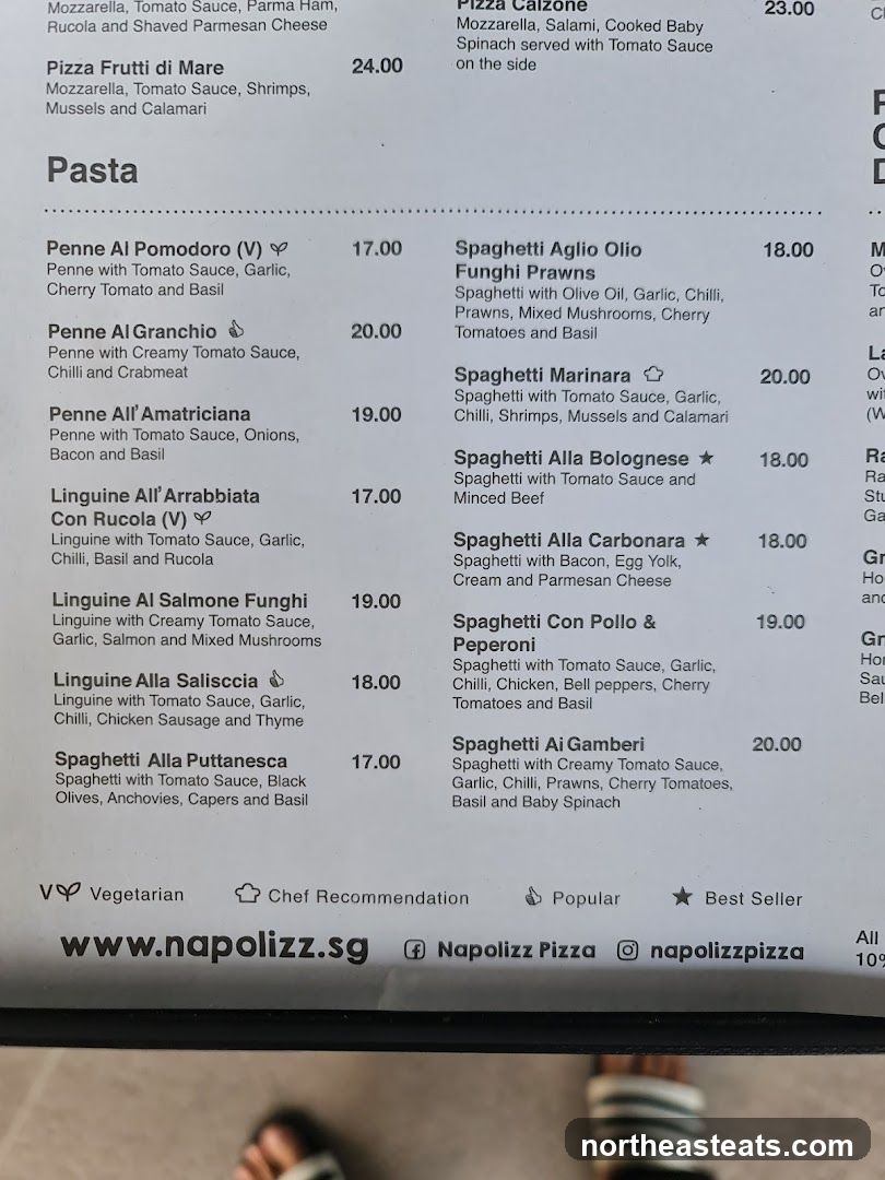 Pasta Menu