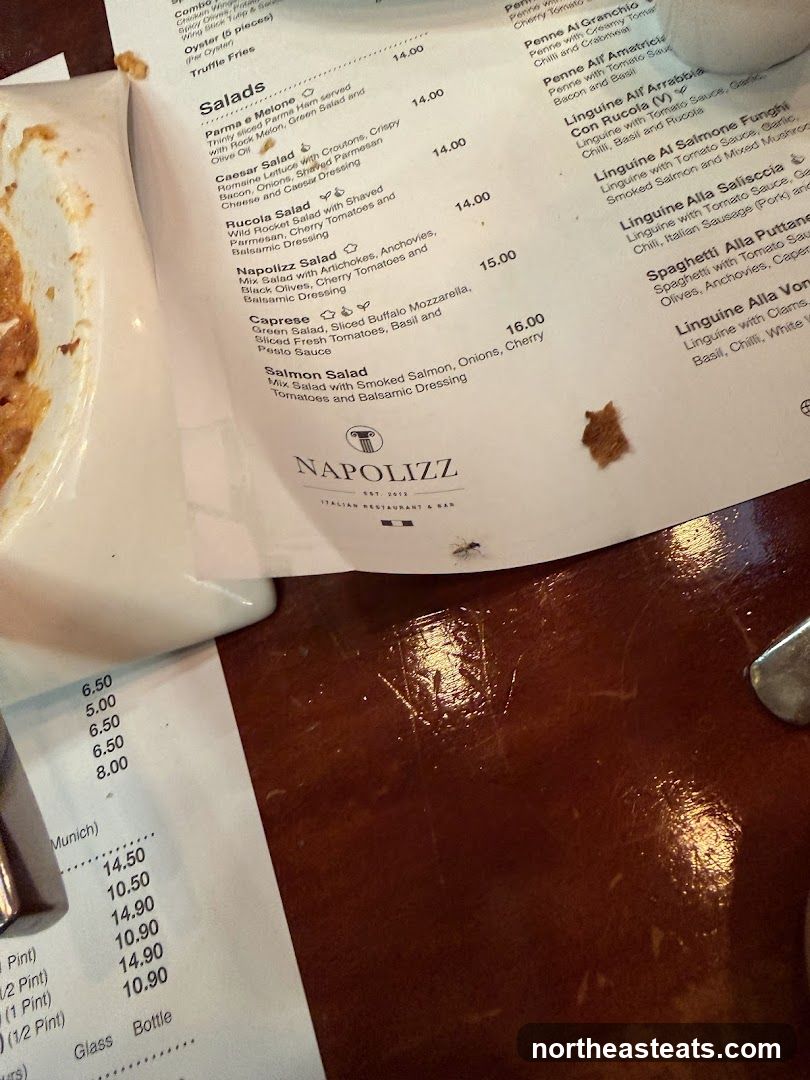 Napolizz Italian Restaurant & Bar Menu