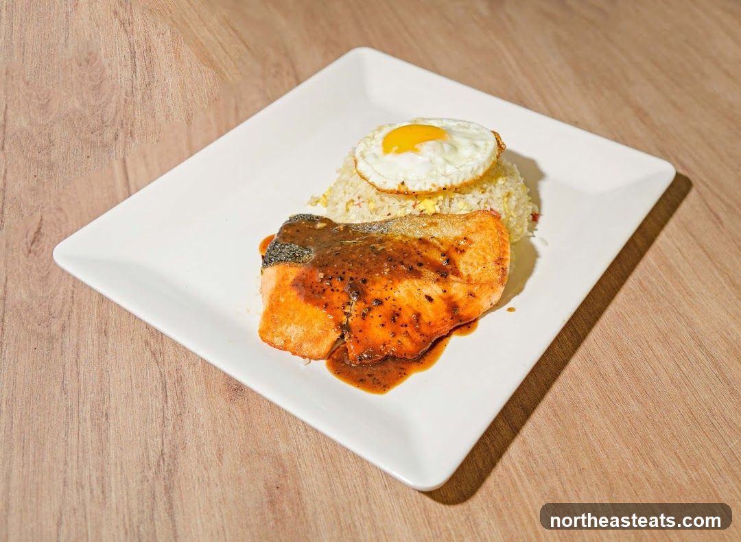 Salmon with Fried Rice and Egg