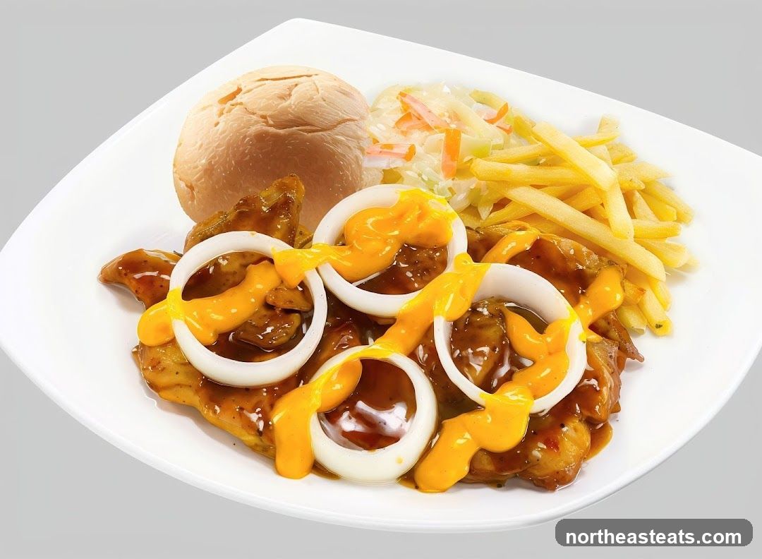 Chicken with Cheese and Onion Rings