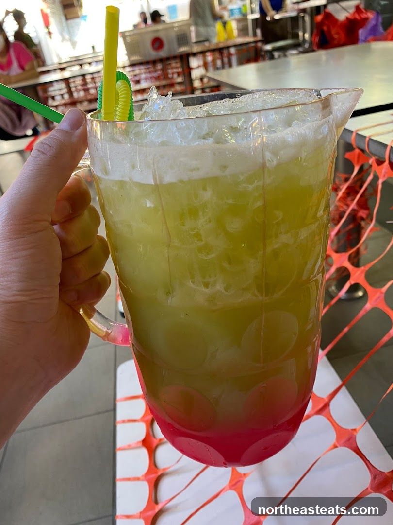 Pitcher of Green Drink with Ice