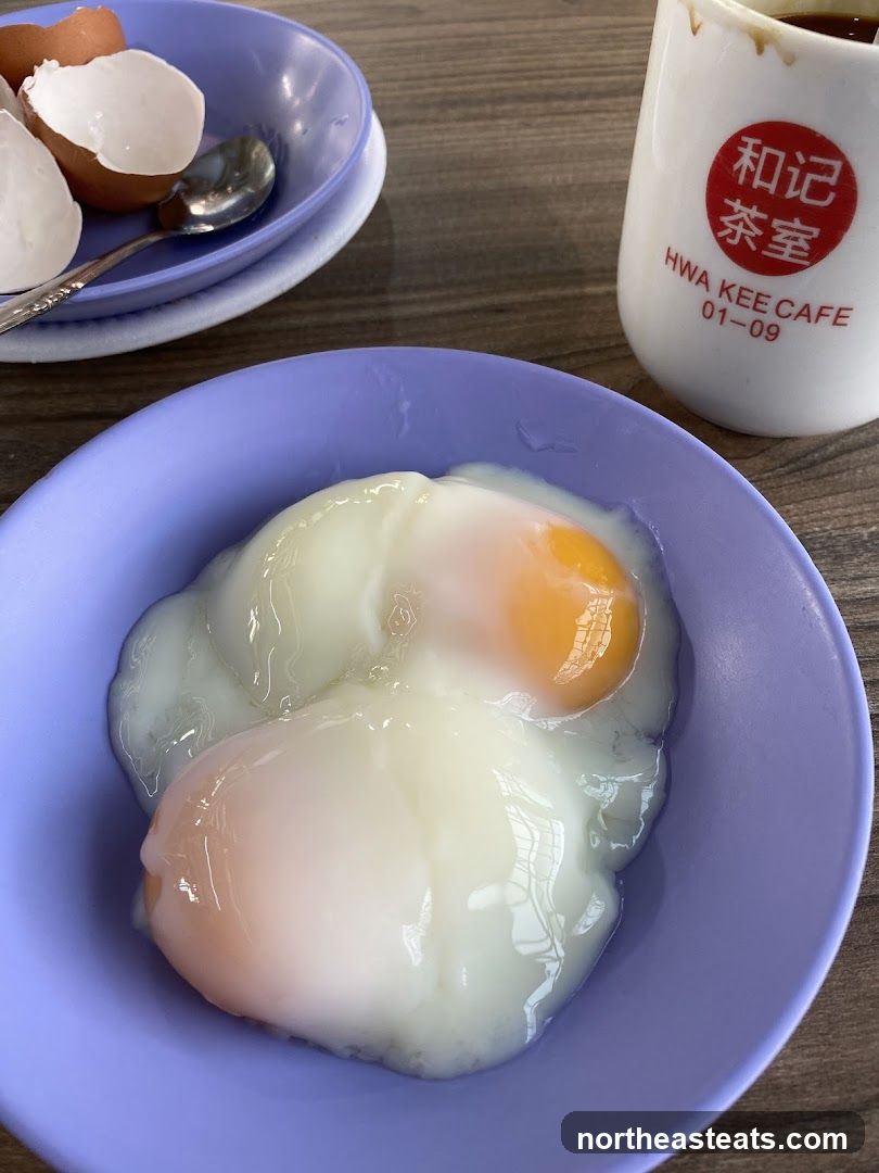 Soft-boiled eggs and coffee