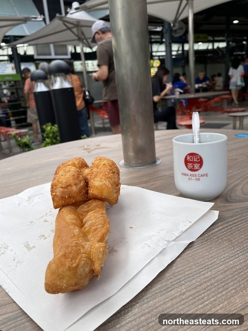Fried Dough Sticks and Coffee at a Cafe