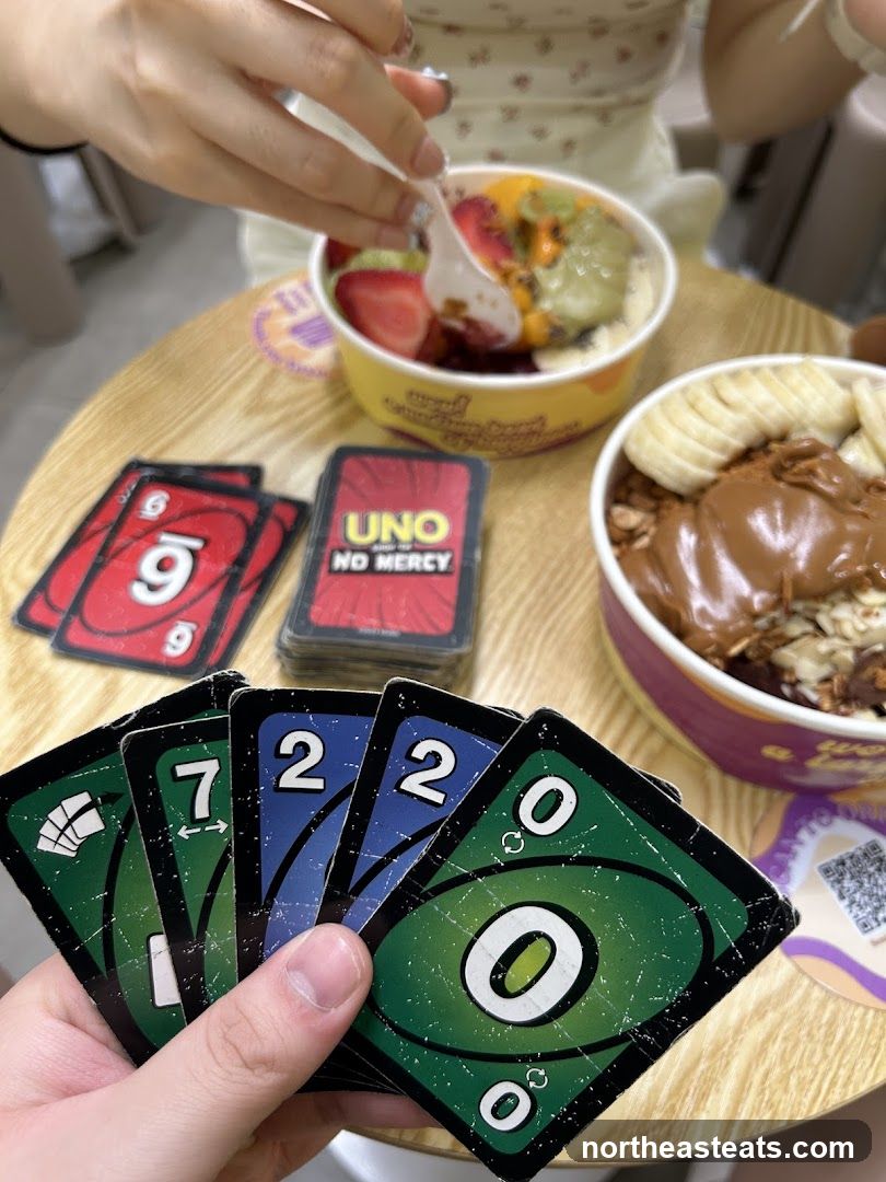 Playing Uno with Acai Bowls