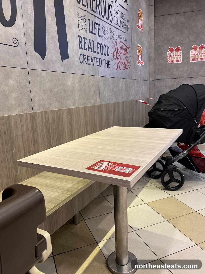 Restaurant Interior with Table and Stroller