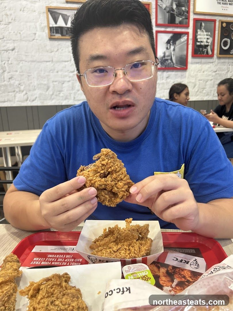 Man Eating Fried Chicken