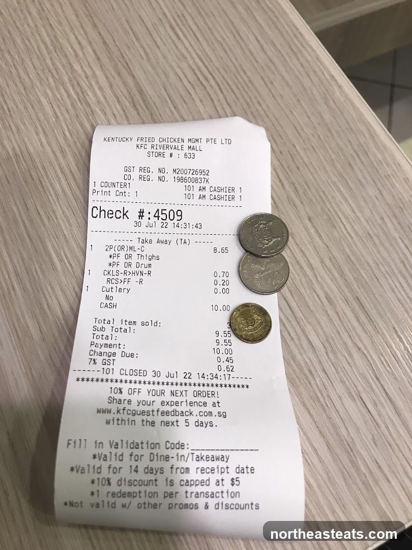 KFC Receipt