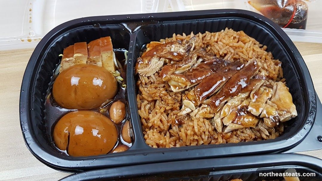 Braised Pork Belly and Chicken Rice