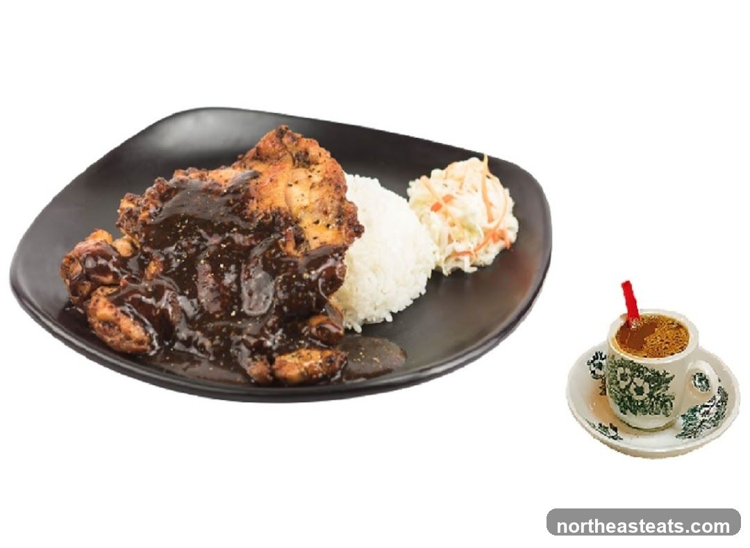 Chicken Chop with Rice and Coffee