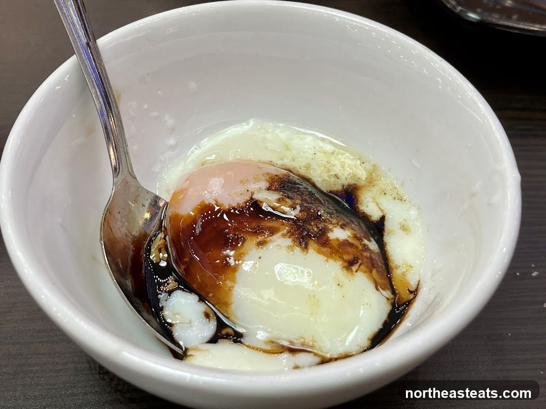 Soft-boiled eggs with soy sauce