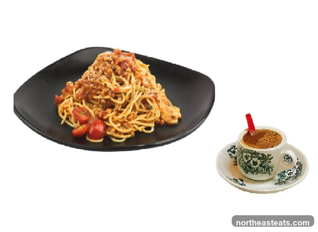 Spaghetti Bolognese and Coffee