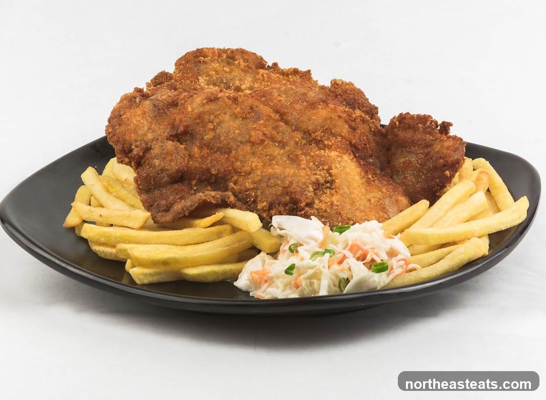 Fried Chicken with Fries and Coleslaw