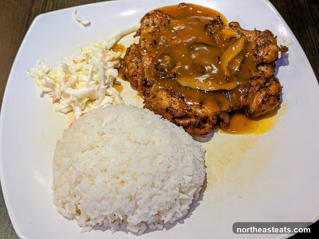 Chicken Chop with Rice and Coleslaw