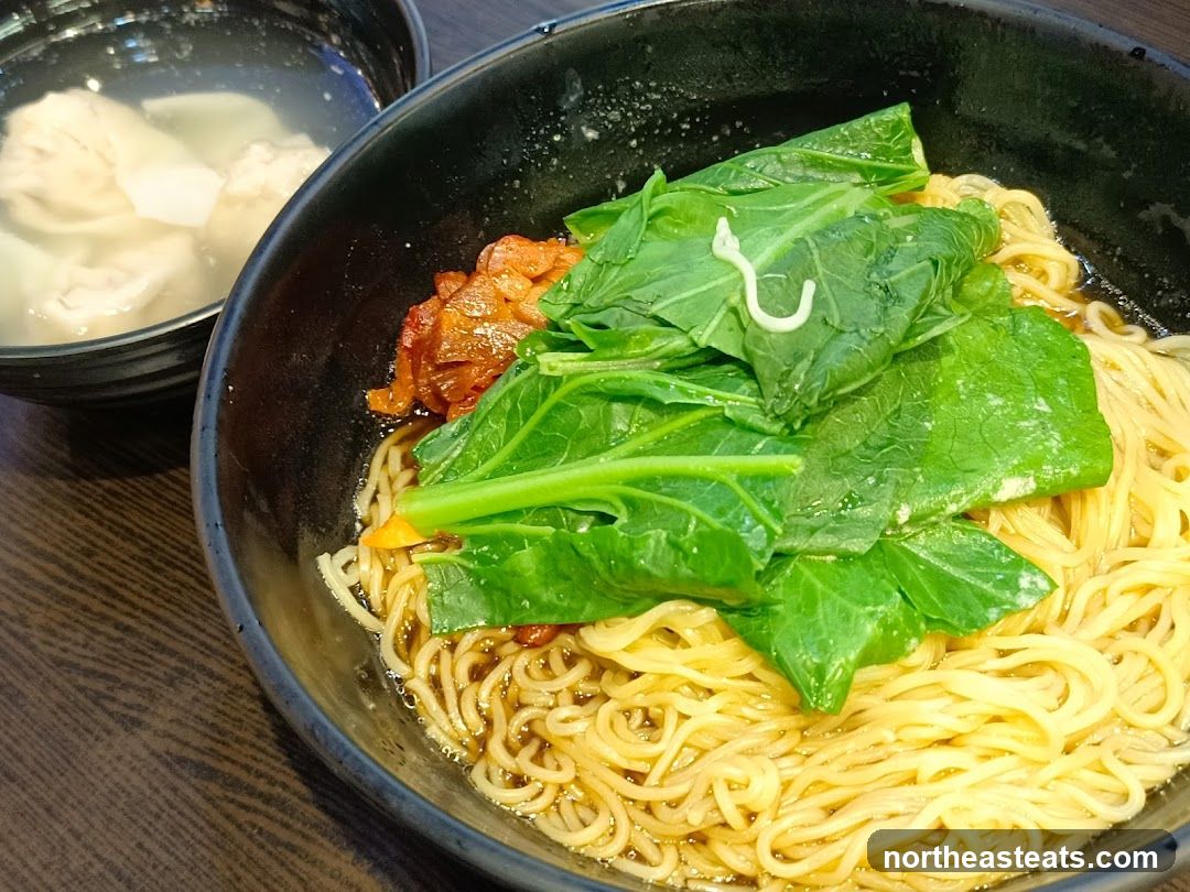 Noodles with Greens and Wontons
