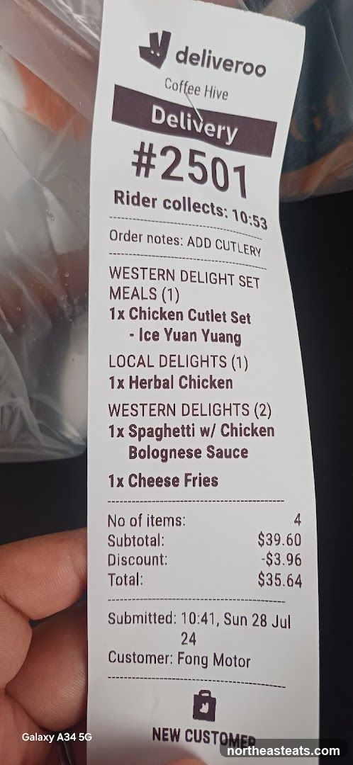 Deliveroo Order Receipt